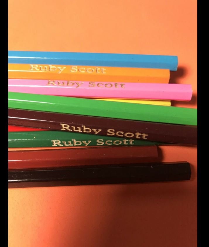12 Wooden Colouring Pencils Personalised With Name Birthday Etsy UK