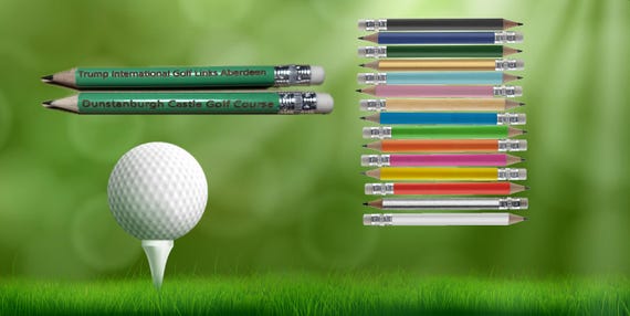 personalised Golfing Sporting pencils half sized  rubber included great for sports groups and clubs