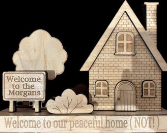 Personalised wooden new home gift for couple/Families - House warming present - House decor - Engraved new home sign
