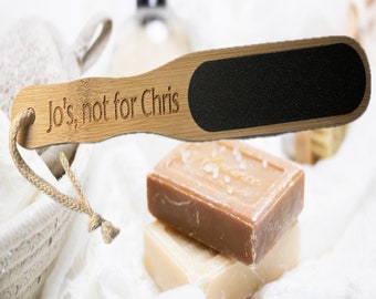 Personalised Bamboo Foot File Scrubber Hard Exfoliation Feet Pedicure Eco