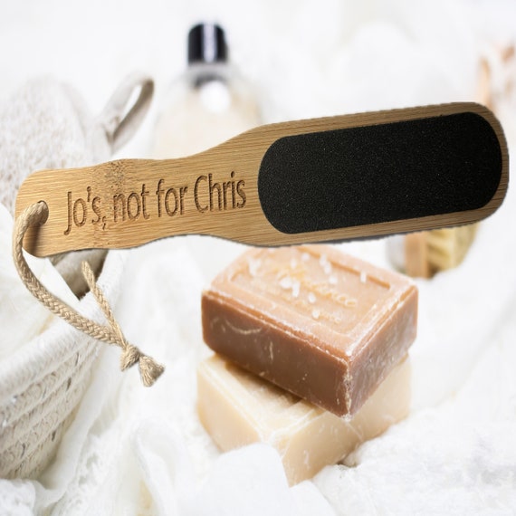 Personalised Bamboo Foot File Scrubber Hard Exfoliation Feet Pedicure Eco