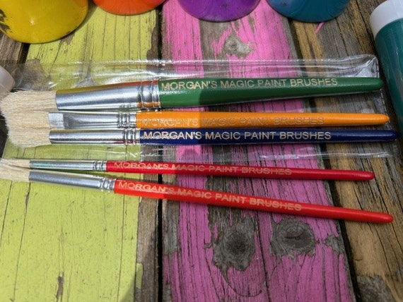 Personalised set of 5 childrens paint brushes