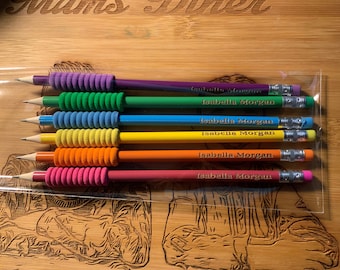 Easy-Grip personalised  HB /colouring Pencils, Handwriting SEN Dyslexia Arthritis