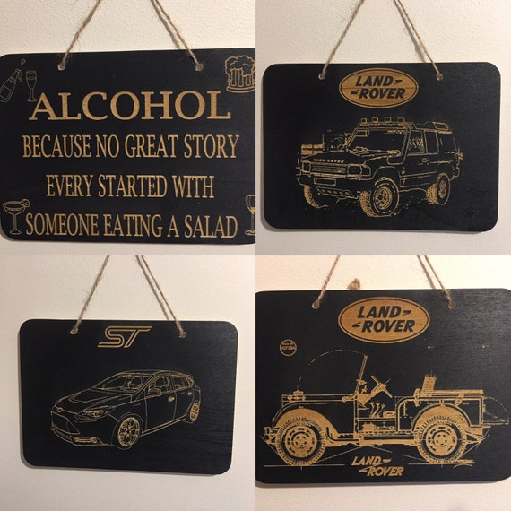 Engraved wooden sign/plaque . personalised with names or designs for  wedding, man cave, birthdays valentines day.
