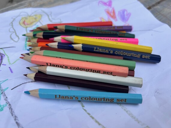 Small half size colouring pencils packs of 14, 25 or 50. kids colouring for little hands and party bags