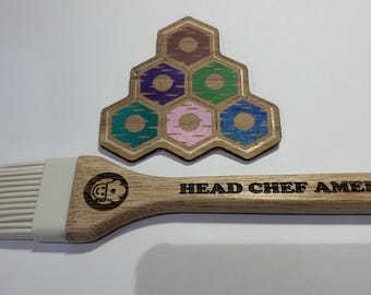 Personalised Engraved Wooden & silicone Pastry brush  - mothers/fathers day Chef/cooks Gift  Customised Kitchen Gift  Bakers