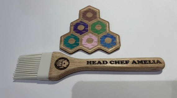 Personalised Engraved Wooden & silicone Pastry brush  - mothers/fathers day Chef/cooks Gift  Customised Kitchen Gift  Bakers