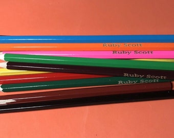 30 Wooden Colouring Pencils Personalised with name, birthday, back to school