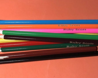 Wooden Colouring Pencils Personalised with name, birthday, back to school