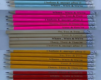 Grammar or definitions  pencils (can be personalised) set of 5