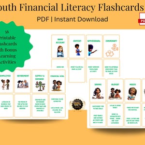 Tarjetas de vocabulario de educación financiera para jóvenes