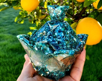 Pet Cremation Ashes Keepsake Urn: Resin Memorial Box with Flowers