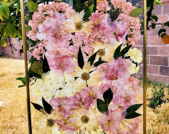 Hanging Pressed Flower Frame, Wedding Bouquet Preservation Wall Art, Custom Floral Keepsake