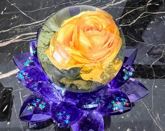 Custom Flower Preservation: Resin Sphere Keepsake, Wedding Bouquet Memorial (2 1/4")