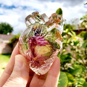 Christmas gift rose heart. Anatomical human heart remembrance gift.