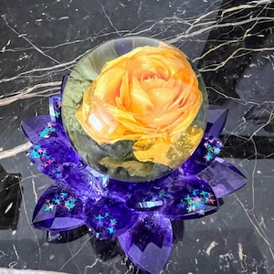 Custom Flower Preservation: Resin Sphere Keepsake, Wedding Bouquet Memorial (2 1/4&quot;)