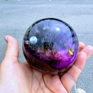 Galaxy Planets Sphere Resin Art, Resin Paperweight  Sphere, Memorial, Anniversary, Special Occasion,