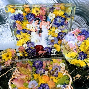 Wedding Flowers Preservation Premium package Paperweight Keepsake Bridal romantic memories of your wedding anniversary ,funeral