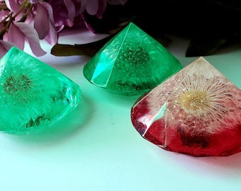 Diamond Resin Dandelion Paperweight: Home Office Decor