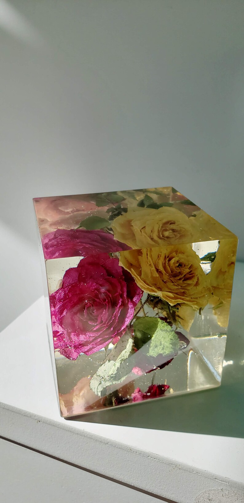 Preserving Wedding Flowers in Large Resin Cube. Keepsake Sweet Etsy