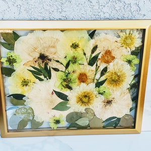 Custom Pressed Flowers Bouquet Preservation, Wedding Bridal DRIED Flowers, Wedding, Funeral Pressed Flowers, Keepsake. Hanging Frame