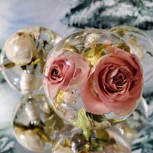Bouquet Flower Preservation, Wedding Keepsake 2 1/2&quot; Sphere, Corsage Boutonniere Special Occasion, Paperweights