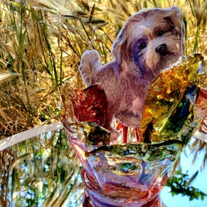 Haustier Verlust Kummer. Memorial Resin Vase Urn Paperweight Keepsake.Erinnerungsgeschenk mit Haustier es Esche. Haustier Erinnerung Hund Katze Esche in Resin.
