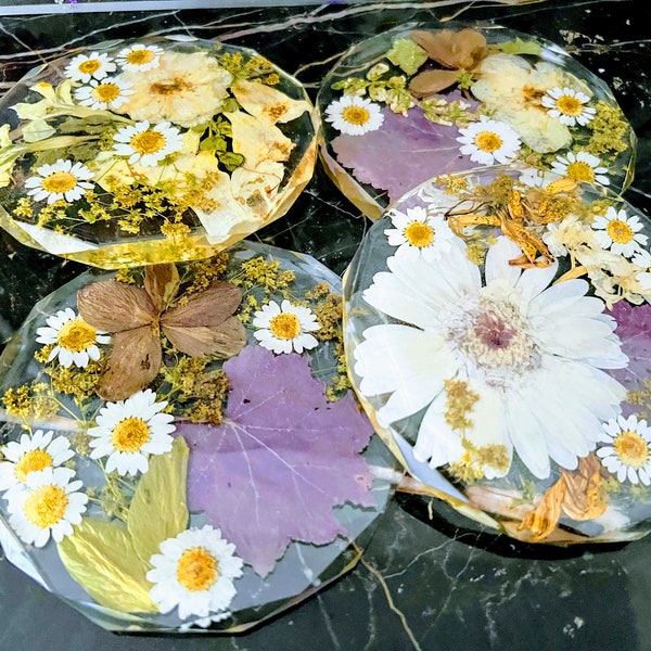 Resin Wedding Flowers Coaster Etsy