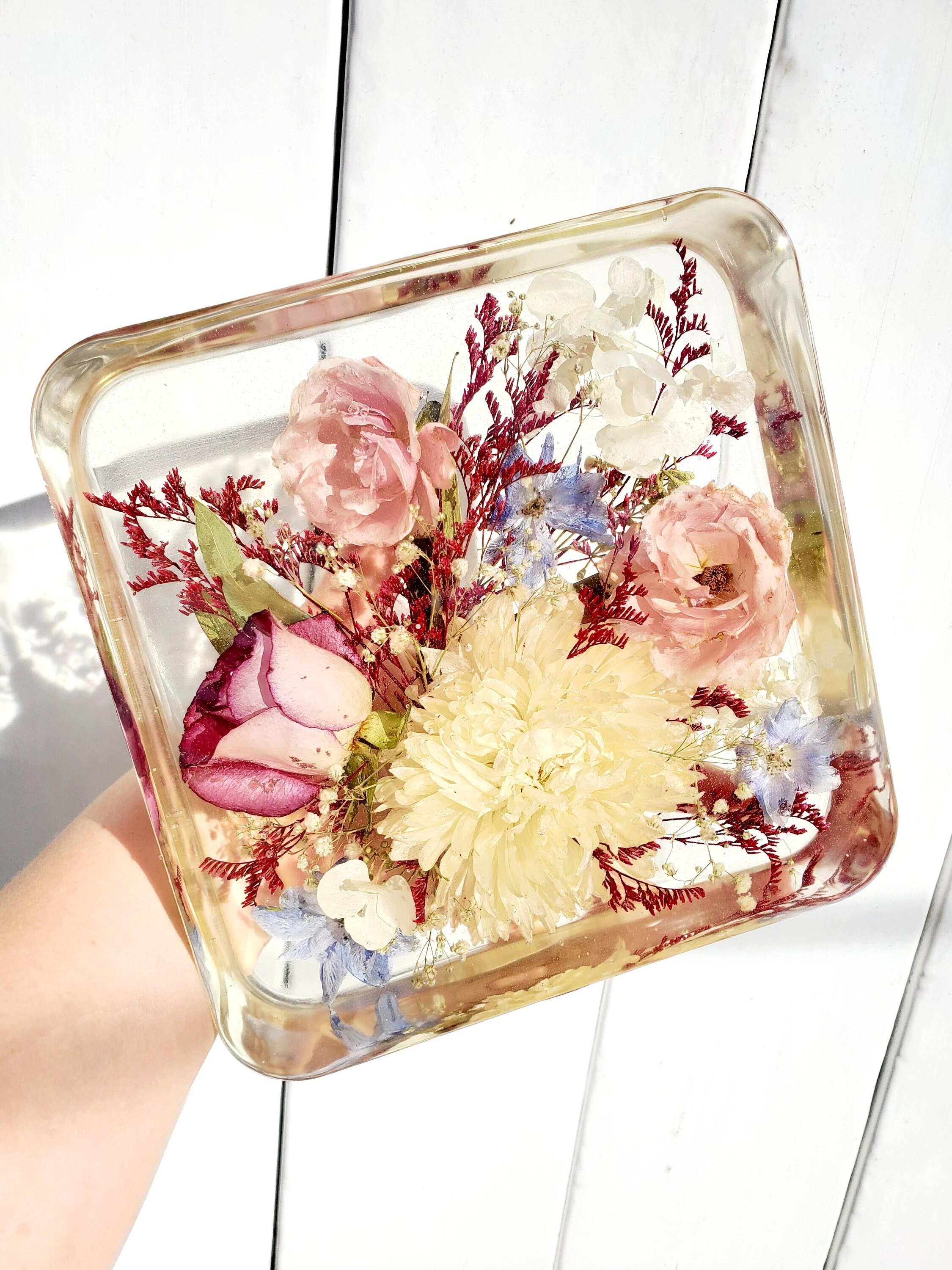 Preserving Wedding Flowers in Extra Large Resin Like Glass Etsy