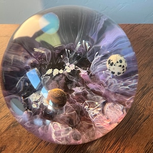Galaxy Resin Sphere: Unique Planets Paperweight