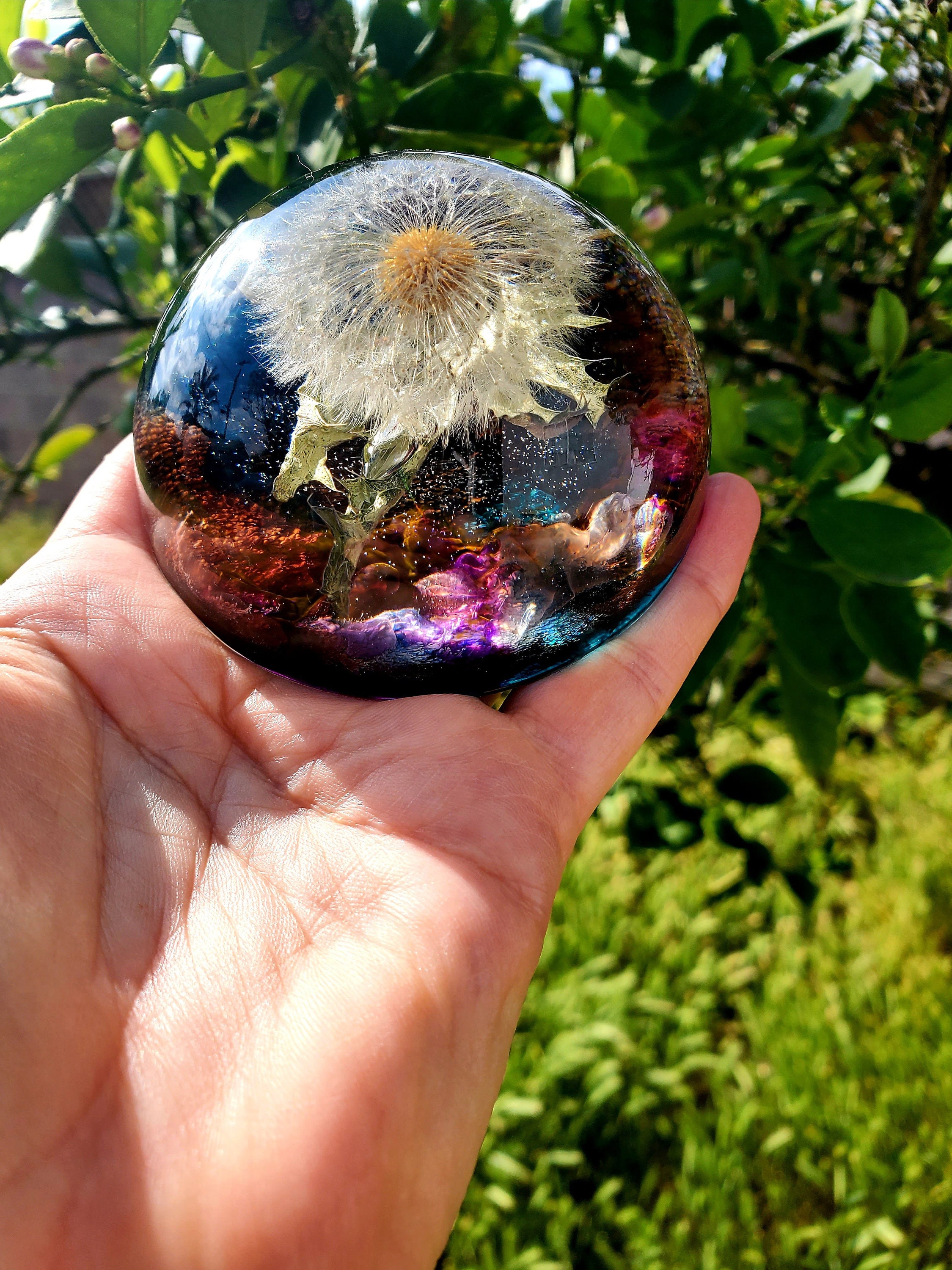 売れ筋がひクリスマスプレゼント！ Paperweight! Resin Dandelion Custom A a for Gift Thoughtful 彫刻