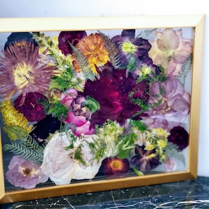 Wedding Bouquet Preservation, Pressed Flowers, Custom Floating Frame, Bridal Bouquet Preservation, Wedding gift, Keepsake, Framed flowers