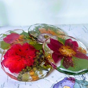 Wedding Flowers Preservation Coasters. Funeral flowers Preservation Resin Coaster Set.