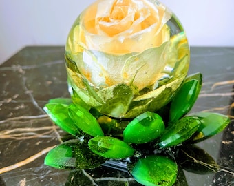Custom Flower Preservation: Resin Sphere Keepsake, Wedding Memorial (2 1/4")