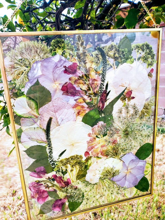Pressed Flower Frame 6x8 Pressed Flower Wall Art Pressed Flower Art Framed  Pressed Flower Preservationwall Decor Christmas Gift 