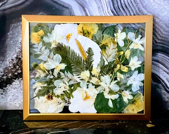 Wedding Bouquet Pressed Flower Preservation: Hanging Keepsake Frame