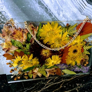 Bridal Bouquet Preservation Resin Frame. Wedding Funeral Pressed Flowers Frame.