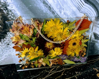 Bridal Bouquet Preservation Resin Frame. Wedding Funeral Pressed Flowers Frame.