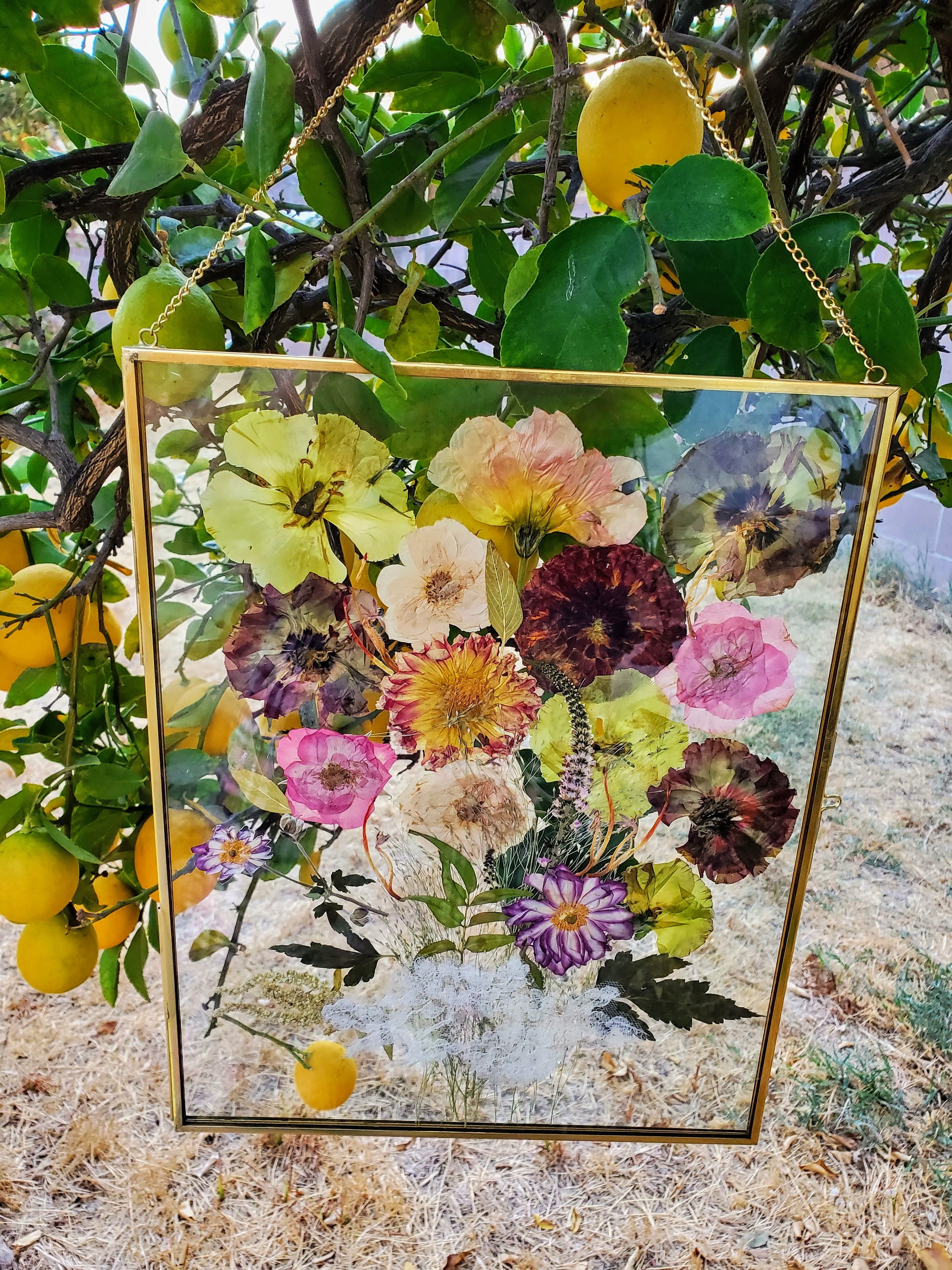 Preserved Pressed Wedding Flowers in Glass Frame Keepsake Etsy