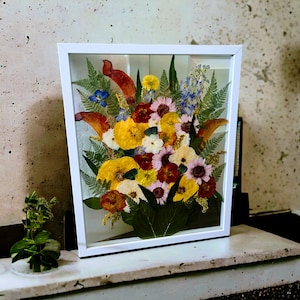 Wedding Bouquet Preservation Frame Pressed Flower Preservation, Framed Bouquet Preservation, Custom Bridal Flowers,  Wedding Gift Keepsake