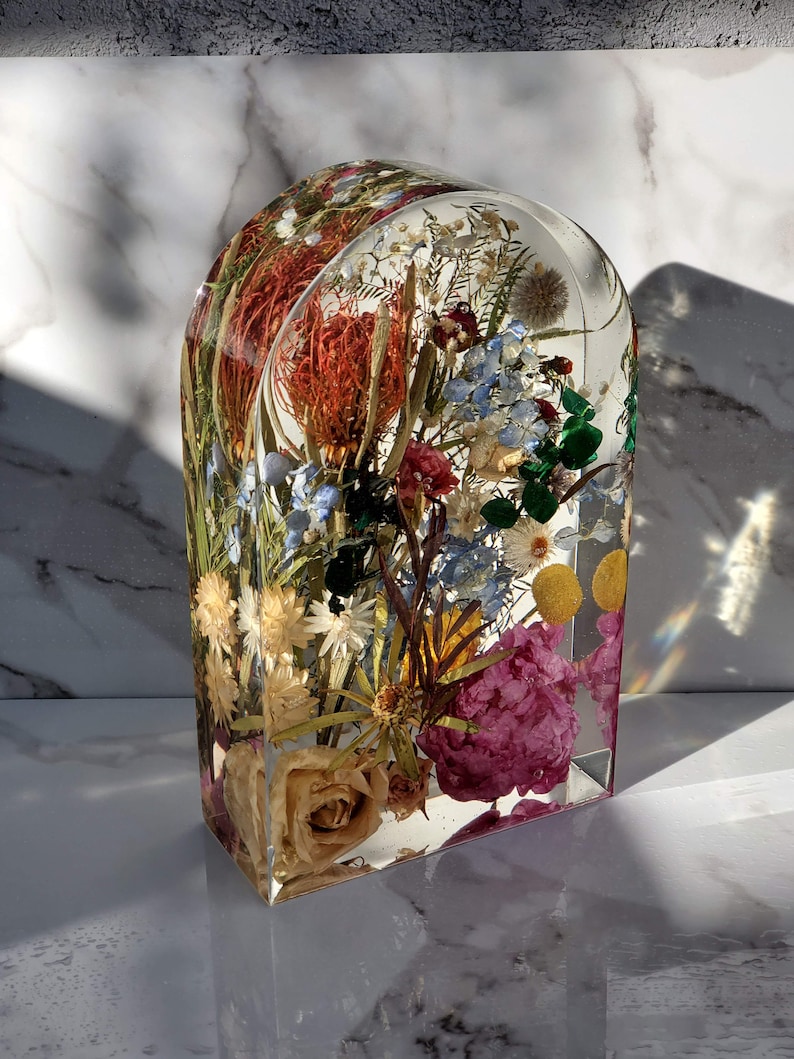 Wedding Flowers Preservation Dome Arch Resin Paperweight Etsy