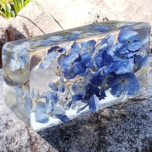 Preserved wedding Flowers in Large Resin Stone like glass Paperweight Keepsake Bridal bouquet memories of your wedding, anniversary,funeral.