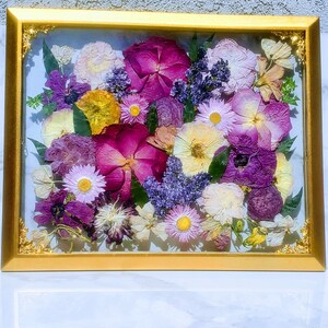 Custom Pressed Flowers Bouquet Preservation, Wedding Bridal DRIED Flowers, Wedding, Funeral Pressed Flowers, Keepsake. Hanging Frame