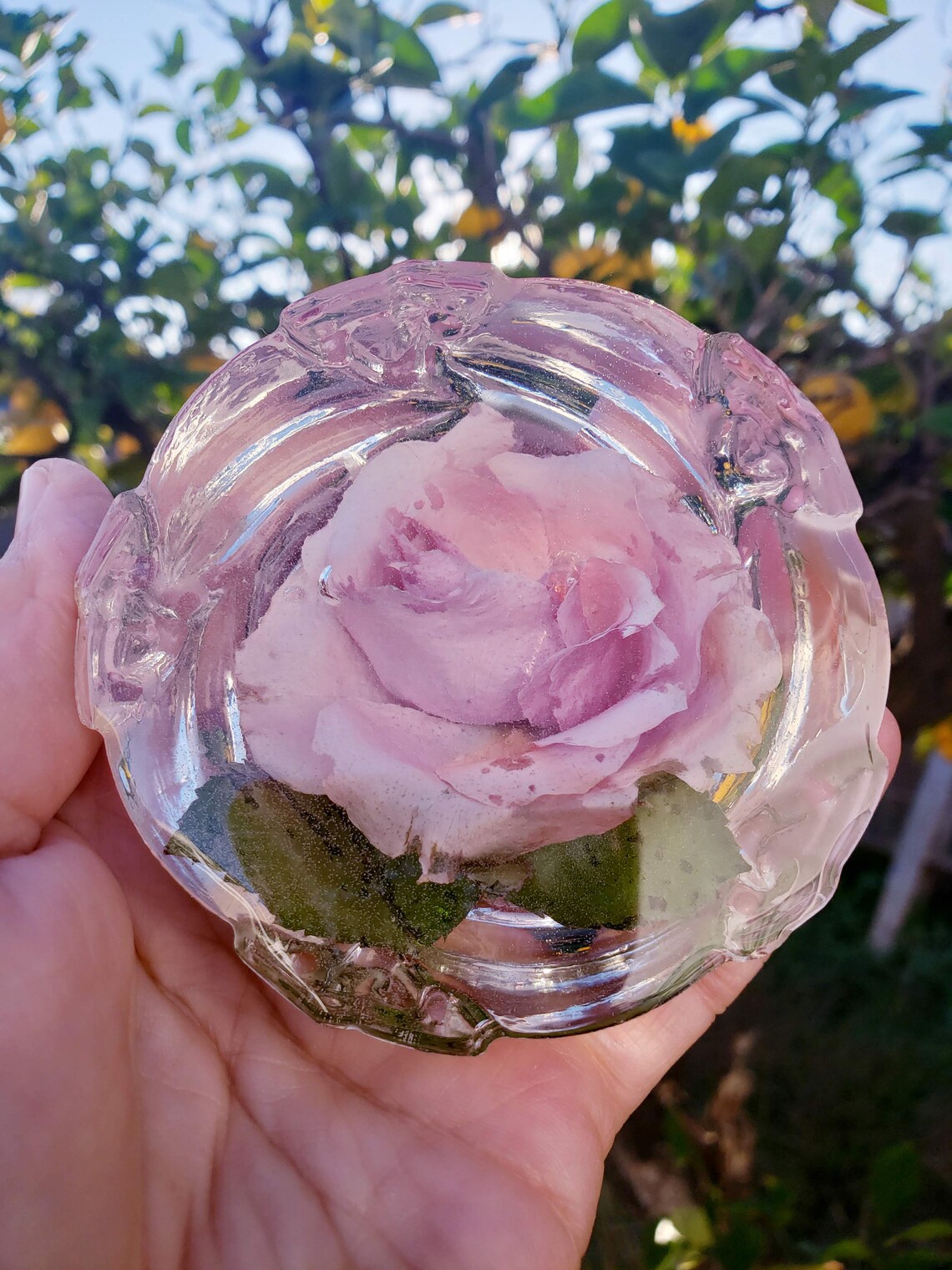 Resin Funeral Rose Flowers Crystals Paperweight. Beauty and Etsy