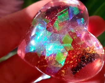 Pet Ashes Memorial: Handmade Resin Heart Keepsake Paperweight