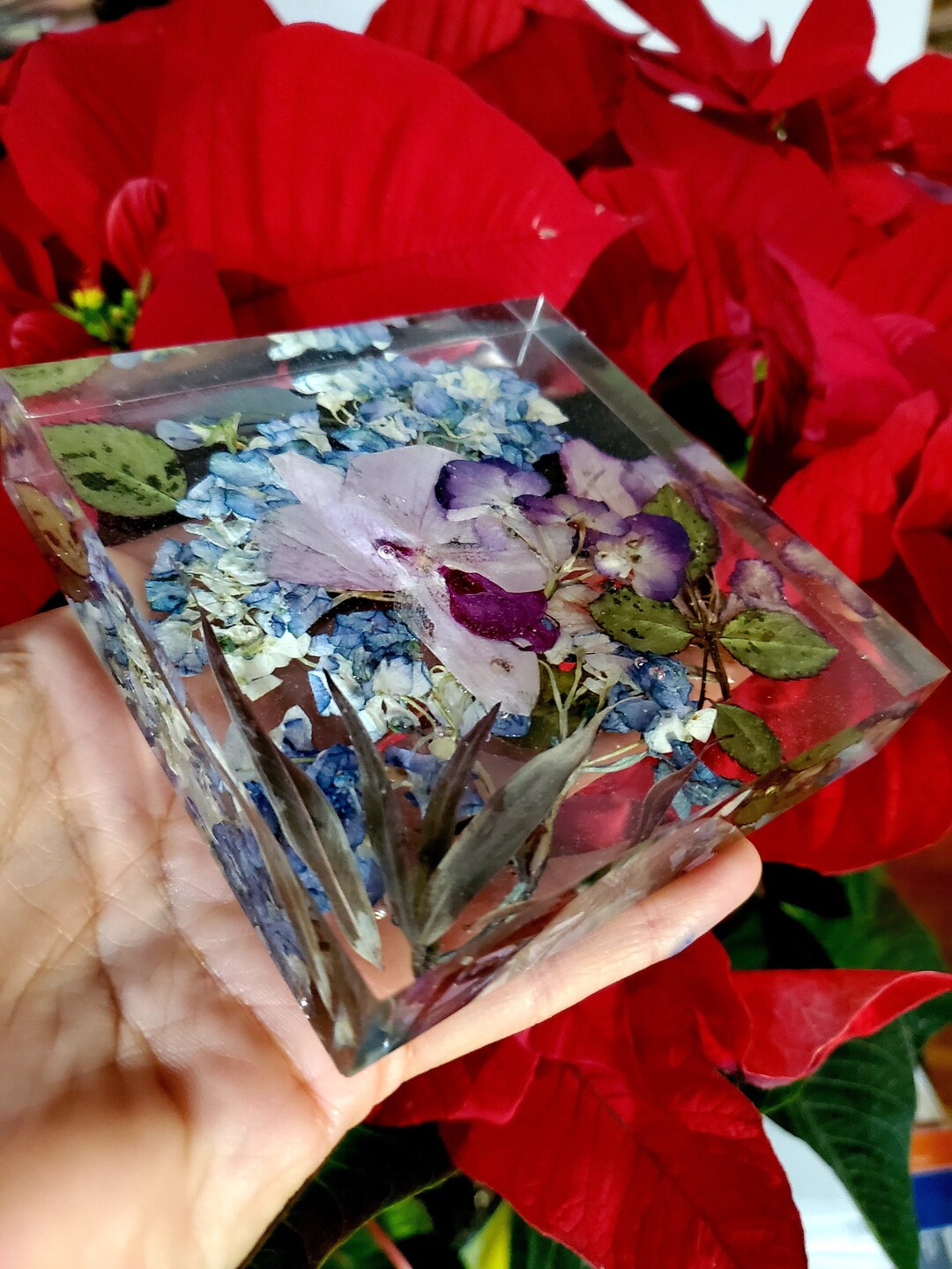 Wedding Bouquet Preservation Block: Pressed Flower Resin Paperweight - Etsy