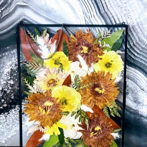 Wedding Pressed Flowers Bouquet Preservation, Wedding Bridal DRIED Flowers, Wedding, Funeral Pressed Flowers, Keepsake. Hanging Frame Decor