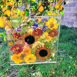 Pressed Flower Resin Frame: Wedding Bouquet Preservation Art (7x7 in)