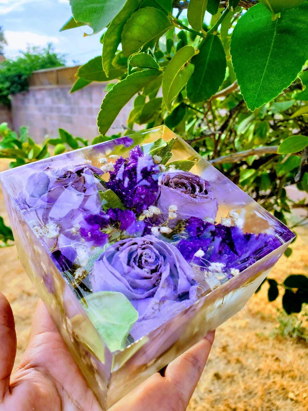 Wedding Flowers Preservation Resin Cube Paperweights .funeral Etsy