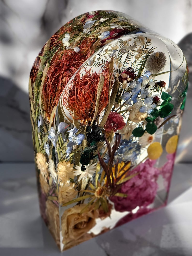 Wedding Flowers Preservation Dome Arch Resin Paperweight Etsy